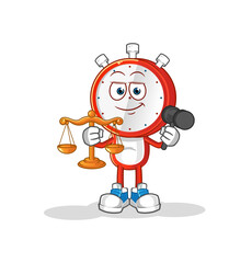 alarm clock head cartoon lawyer cartoon. cartoon mascot vector