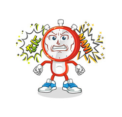 alarm clock head cartoon anime angry vector. cartoon character