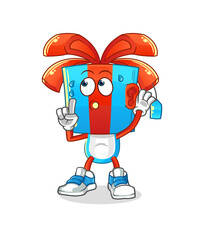 gift head cartoon eavesdropping vector. cartoon character