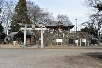 Fototapeta na wymiar 群馬の名所　御祭神は桜の女神コノハナサクヤヒメ　富士浅間神社　周辺の景色