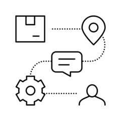 stages from manufacturing to delivery customer order line icon vector illustration