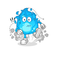 blue fire running illustration. character vector