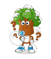 tree head cartoon searching illustration. character vector