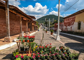 Charming small town Apaneca on the Ruta de las Flores, El Salvador - obrazy, fototapety, plakaty
