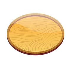 Wooden oval tablet. Textured board, frame, tablet. Wooden Button, Game assets, ui interface, menu.