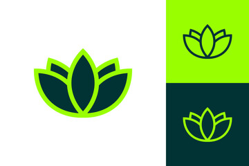 Illustration Vector Graphic of Green Lotus Logo. Perfect to use for Technology Company