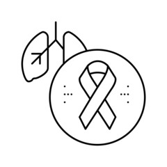 deterioration of lung function in hiv infected patients line icon vector illustration - obrazy, fototapety, plakaty