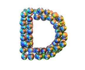 Disco Ball Themed Font Letter D