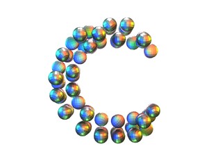 Disco Ball Themed Font Letter C
