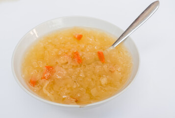 cold drink in a bowl with spoon