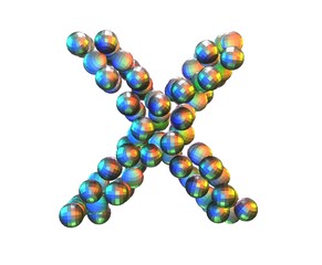 Disco Ball Themed Font Letter X