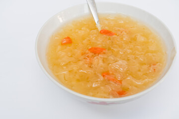 cold drink in a bowl with spoon