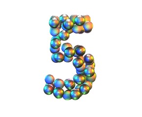 Disco Ball Themed Font Number 5