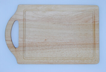wooden chopping board on a white background.
