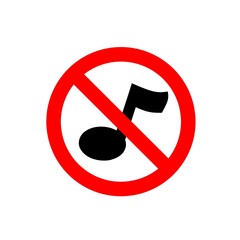 No music icon. No melody icon. Vector illustration isolated on a white background