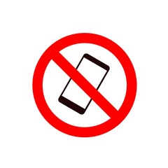 sign prohibiting carrying a smartphone. zone without a smartphone