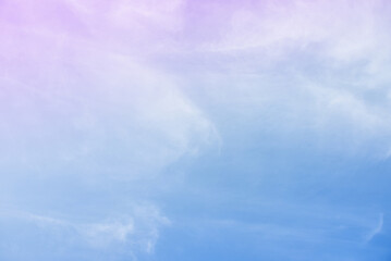 Bright sky and cloud colorful pink and blue pastel tone color.