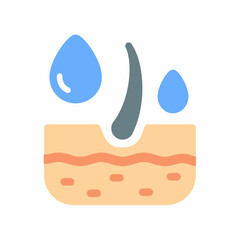 moisturizing skin epidermis dermatology skincare hydration single isolated icon with flat style
