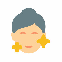 beauty treatment face cosmetic skincare facial dermatology single isolated icon with flat style