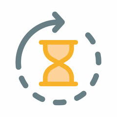 anti aging hourglass waiting slow time single isolated icon with flat style