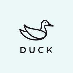 line duck logo. animal logo