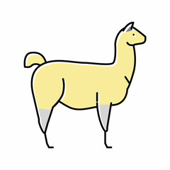 lama wild animal color icon vector illustration