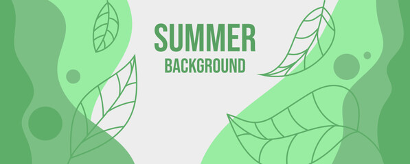 Abstract natural background. Summer themed vector banner.