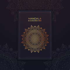 Luxury frame golden pattern background with ornament