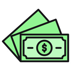 Illustration of multiple money design icon