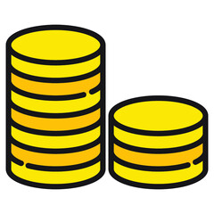 Illustration of Pile of Coins design icon