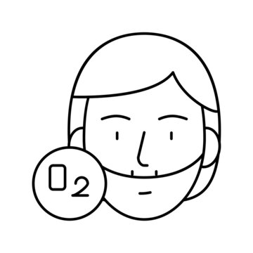 human breath oxygen tool line icon vector illustration