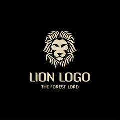 Lion head line art logo template vector illustration. Usable as company logo, t shirt design, etc.