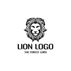 Lion head line art logo template vector illustration. Usable as company logo, t shirt design, etc.