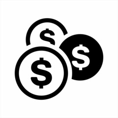 Obraz premium Dollar coin icon. Vector and glyph