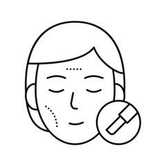 plastic surgery line icon vector black illustration
