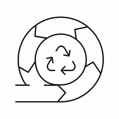 recycling and circular economy line icon vector illustration