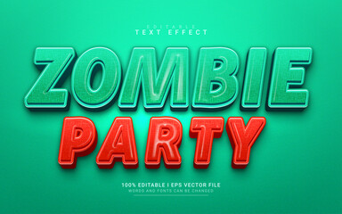 zombie party editable text effect illustrations