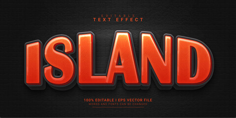 island editable text effect