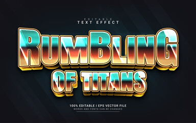 rumbling of titans 3d style text effect illustrations