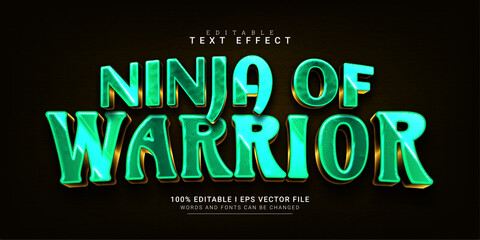 ninja of warrior 3d style text effect illustrations © hesti12