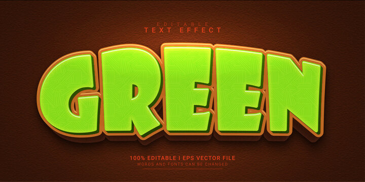 green editable text effect
