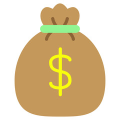 Illustation of Bag full of money design icon