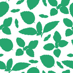 Mint leaves pattern seamless