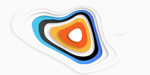 Abstract papercut and multi layer cutout geometric pattern on vector green color gradient paper cut background, abstract curvature line pattern white background. 