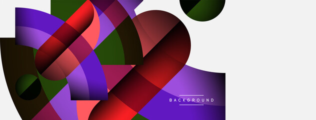 Obraz premium Trendy shapes, color minimal design composition, lines and shadows for wallpaper banner background or landing page