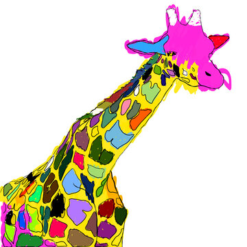 Flashy giraffe above the neck