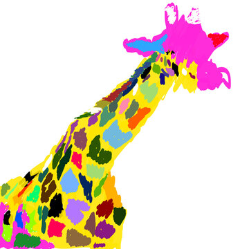 Flashy giraffe above the neck