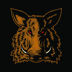 boar head Logo Vector Template, Design element for logo, poster, card, banner, emblem, t shirt. Vector illustration