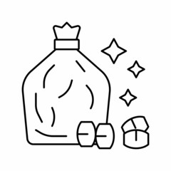 bag with lotto barrels line icon vector illustration