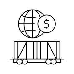 Fototapeta na wymiar train transportation line icon vector black illustration